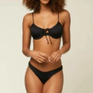 Oneill Women's Black/Grey Avalon Saltwater Underwire Bikini Top Size XL